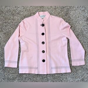 158. Brownstone Studio Pink Blazer with Black Buttons Size L